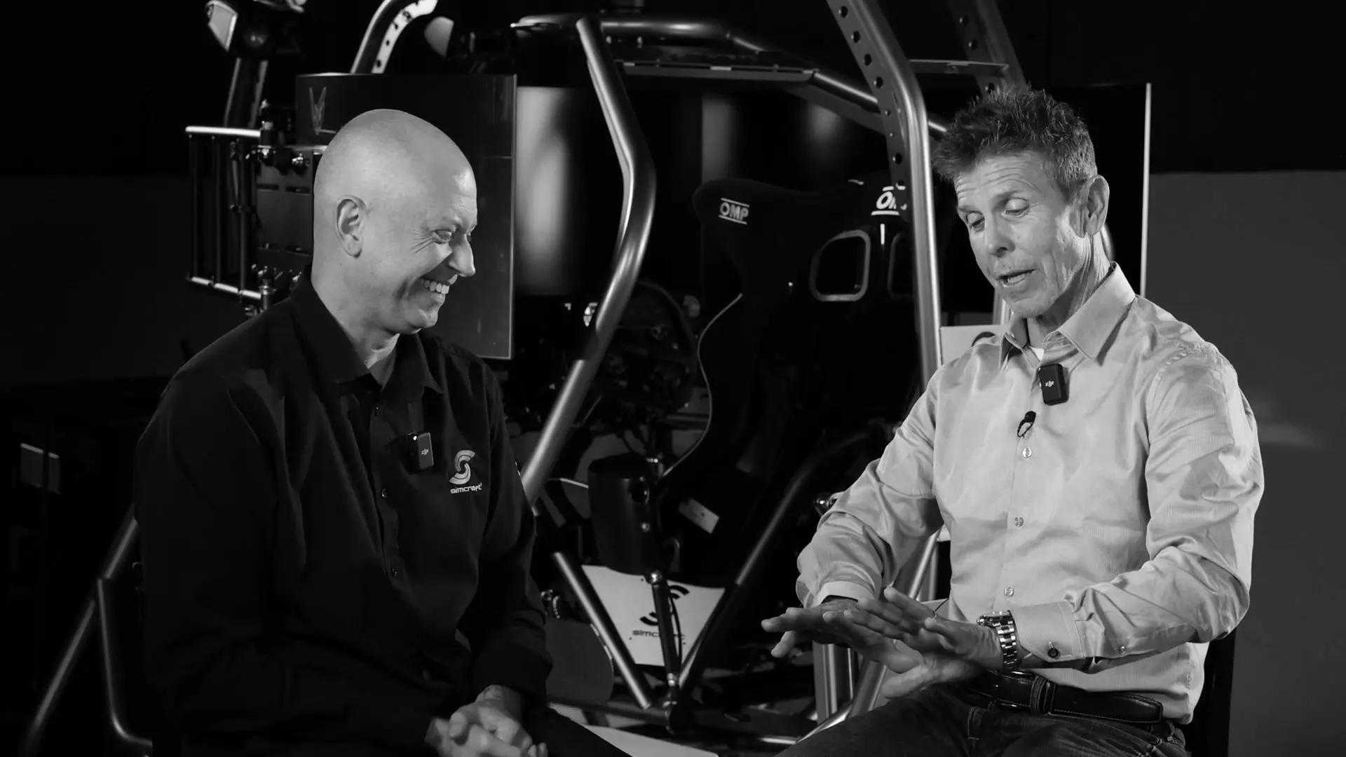 Scott Pruett discussing the adrenaline felt from SimCraft racing simulators